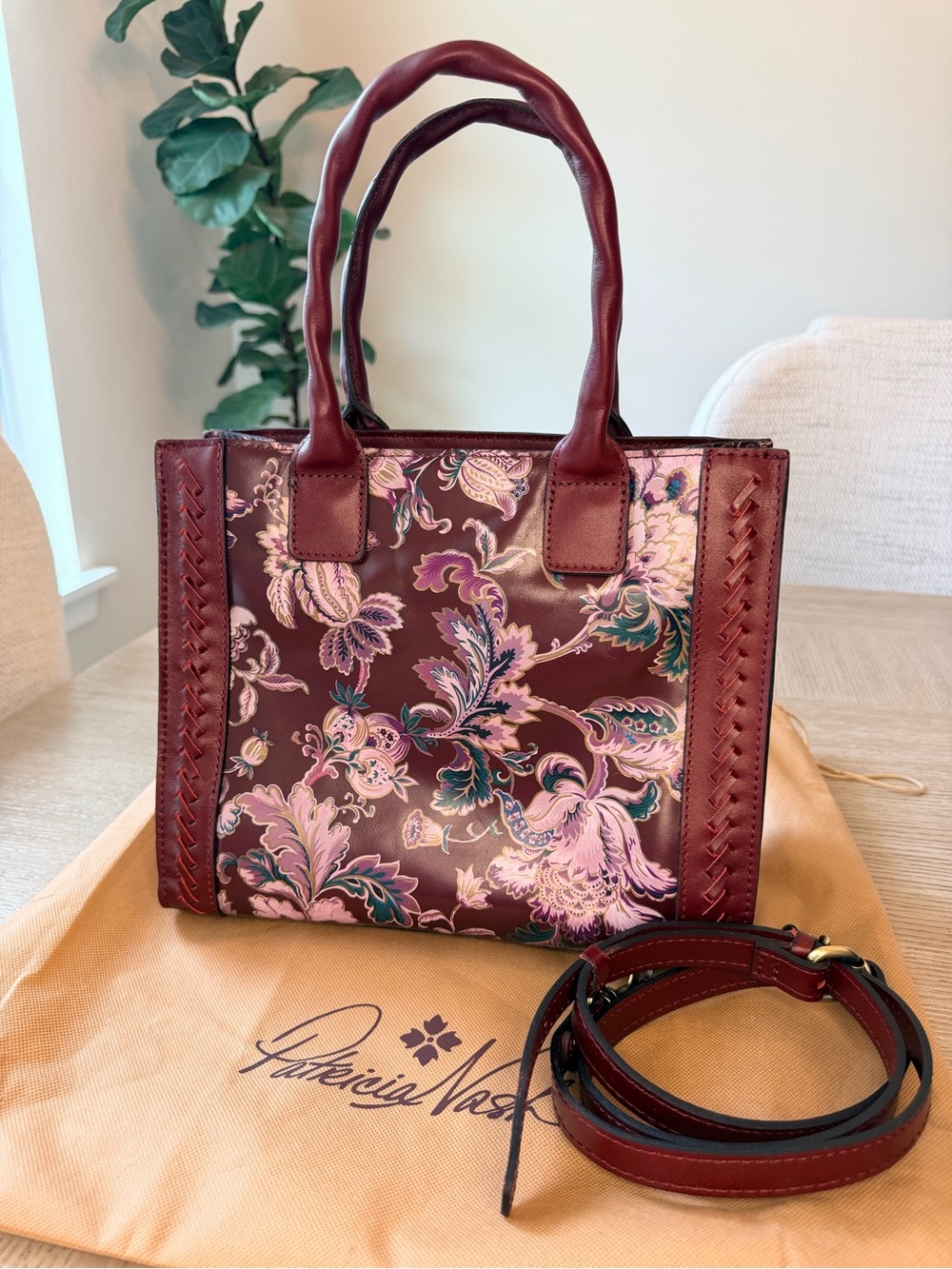 Patricia Nash Floral Leather Satchel/Crossbody Bag – NWOT | Macy’s